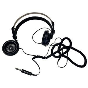 Vtg Realistic Nova 55 Headphones 1980s 1/4" Plug Coiled Cable Black Broken